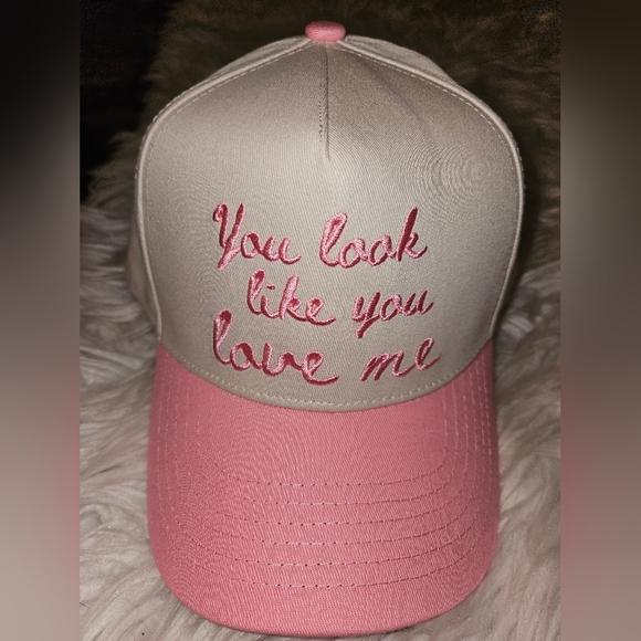 Boutique Accessories - You Look Like You Love Me - Pink Vintage Trucker Hat